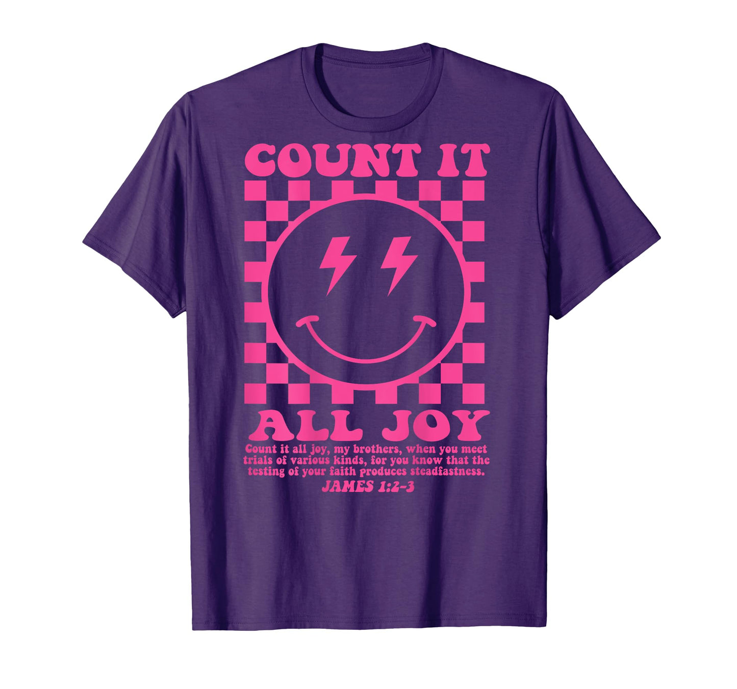 Count It All Joy Bible Verse Jesus Christian Women (On Back) T-Shirt