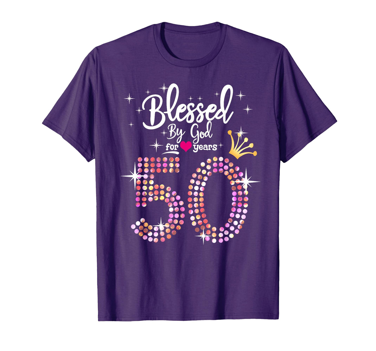 Womens Blessed by God for 50 Years 50th Birthday Anniversary T-Shirt