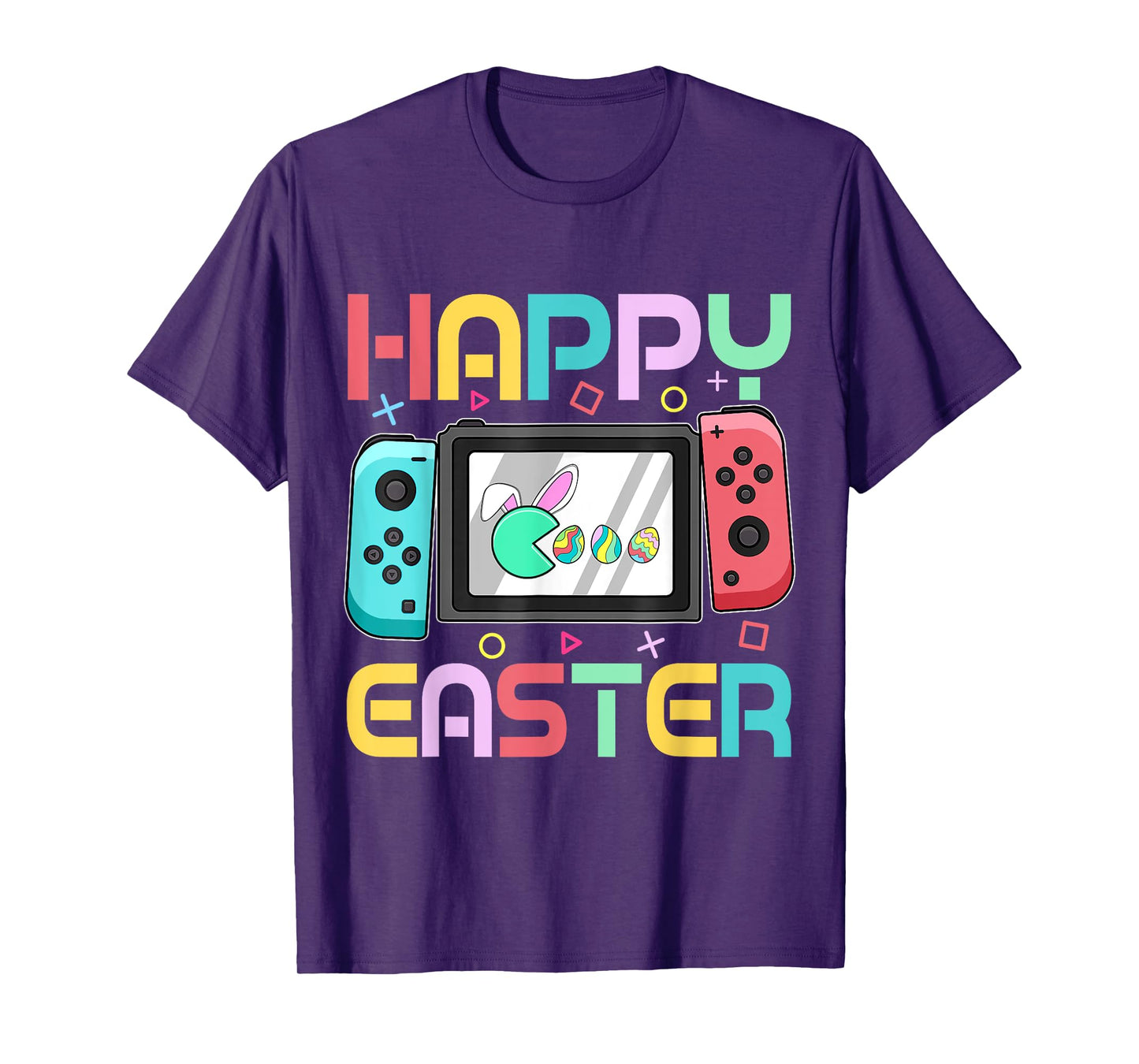 Boys Video Game Eating Happy Easter Day Eggs Gamer Men Kids T-Shirt