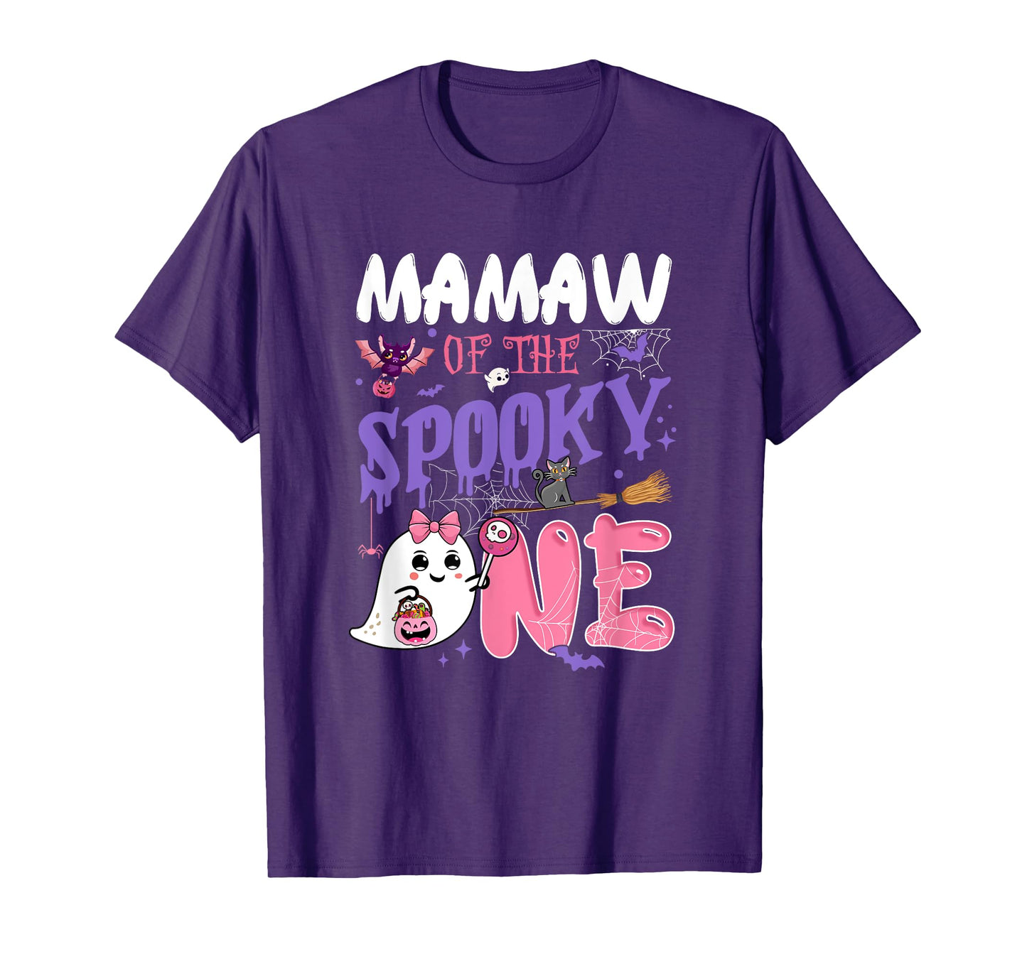 Mamaw Of The Spooky One 1St Birthday Girl Halloween Ghost T-Shirt