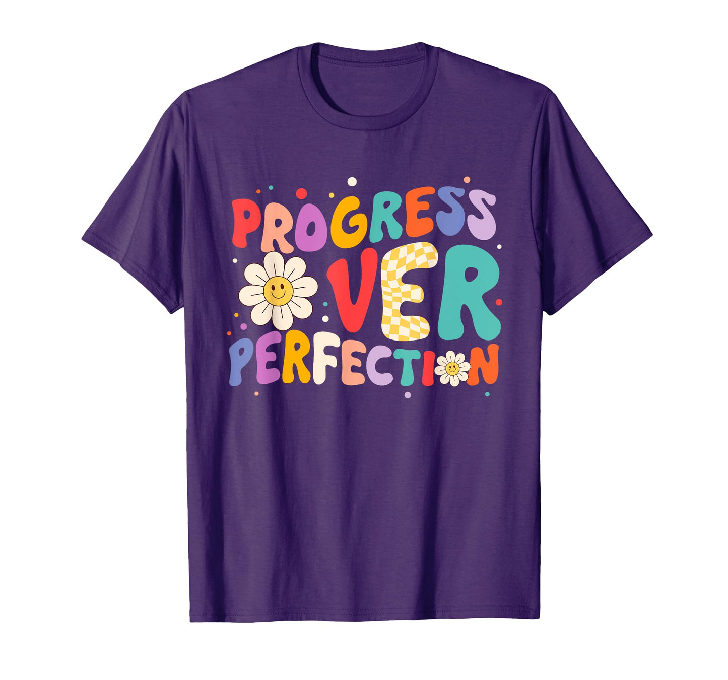 Motivational Progress Over Perfection Teacher Back to School T-Shirt for Men Women Girls Kids