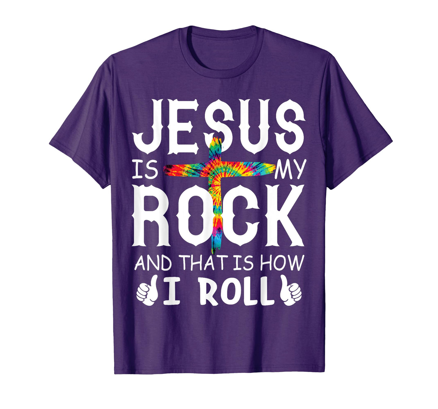 Jesus Is My Rock That is How I Roll Bible Christian Cross T-Shirt