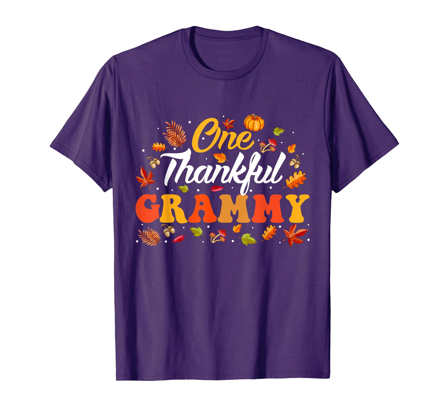 One Thankful Family Fall Thanksgiving Matching Women's Thanksgiving Turkey Autumn Leaves Fall T-Shirt