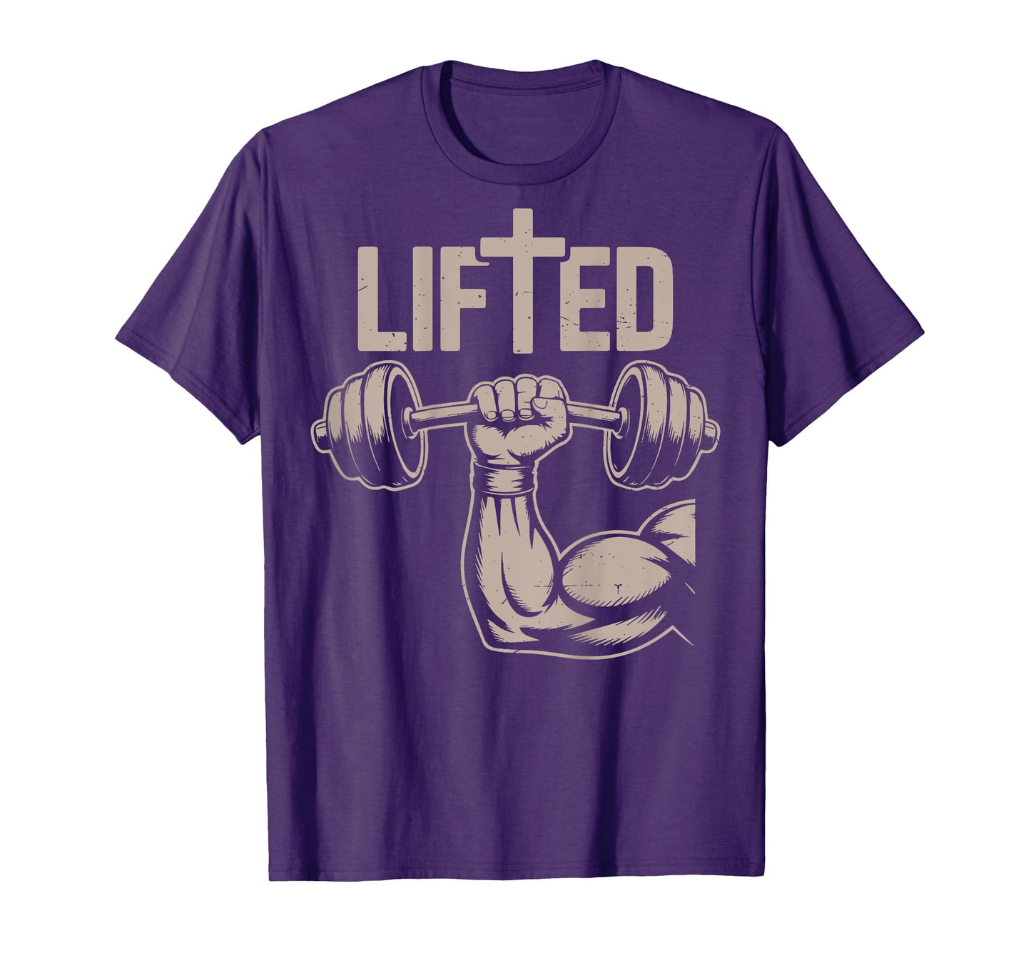 Lifted Funny Christian Workout Gym Jesus Weightlifting Cross T-Shirt