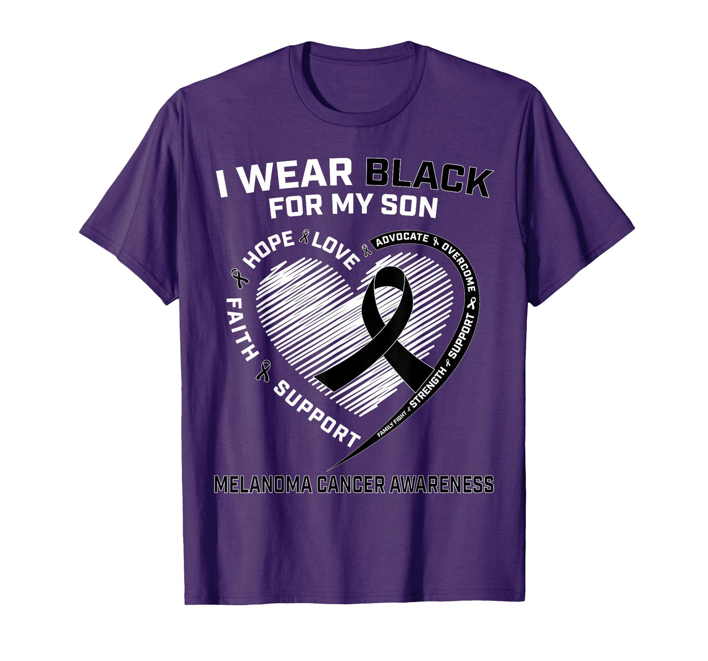 I Wear Black For My Son Melanoma Cancer Awareness Products T-Shirt