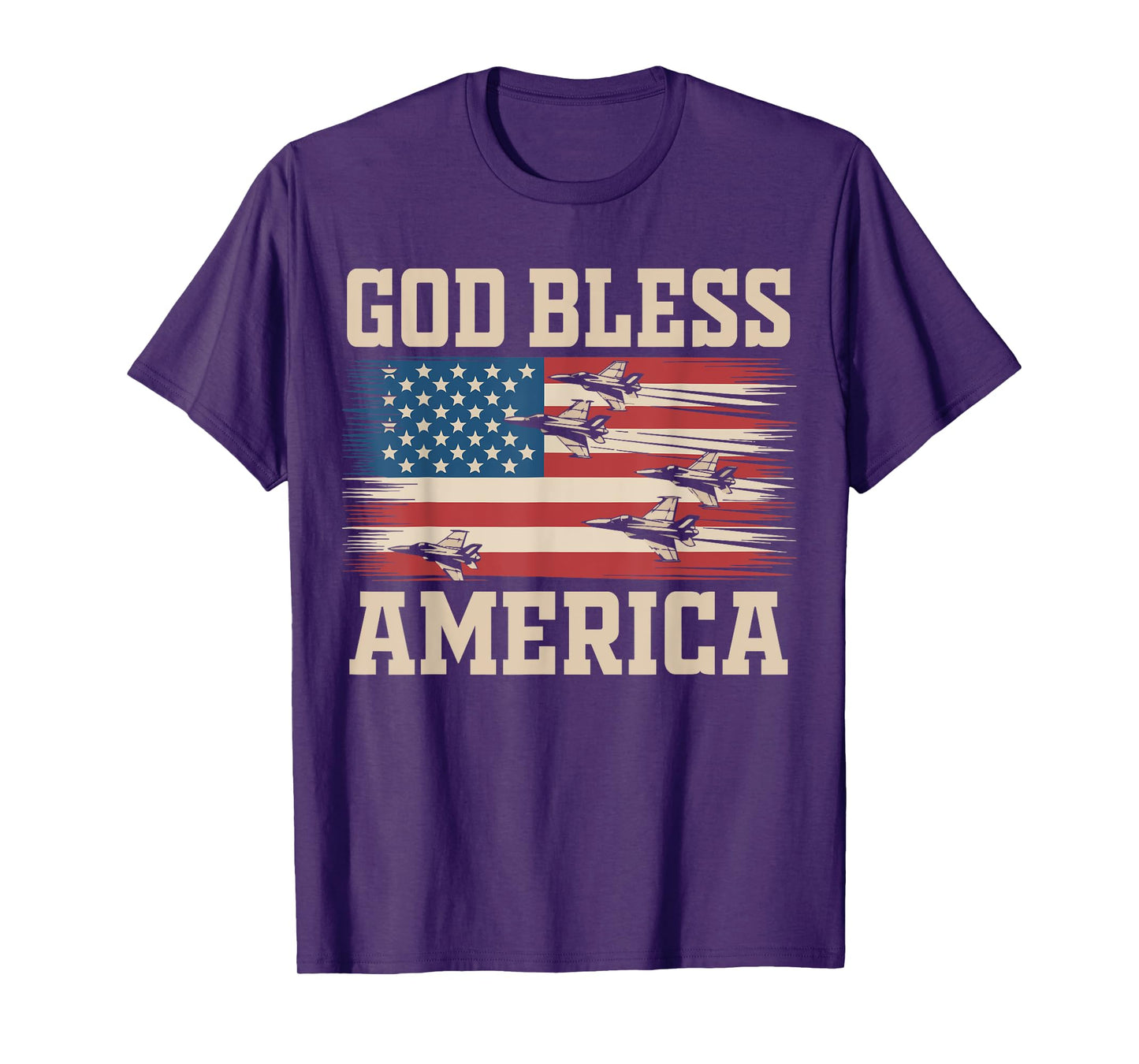 God Bless America Toddler USA Patriotic Fighter Jet 4th july T-Shirt