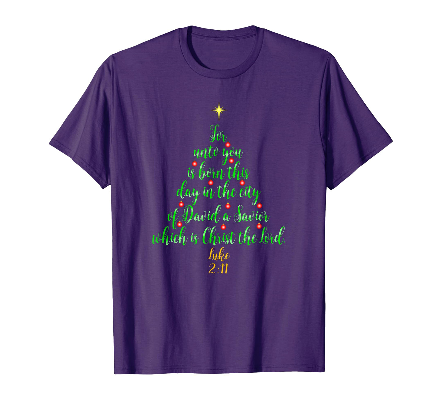 Christian Christmas Shirts Unto You Is Born A Savior Tree T-Shirt