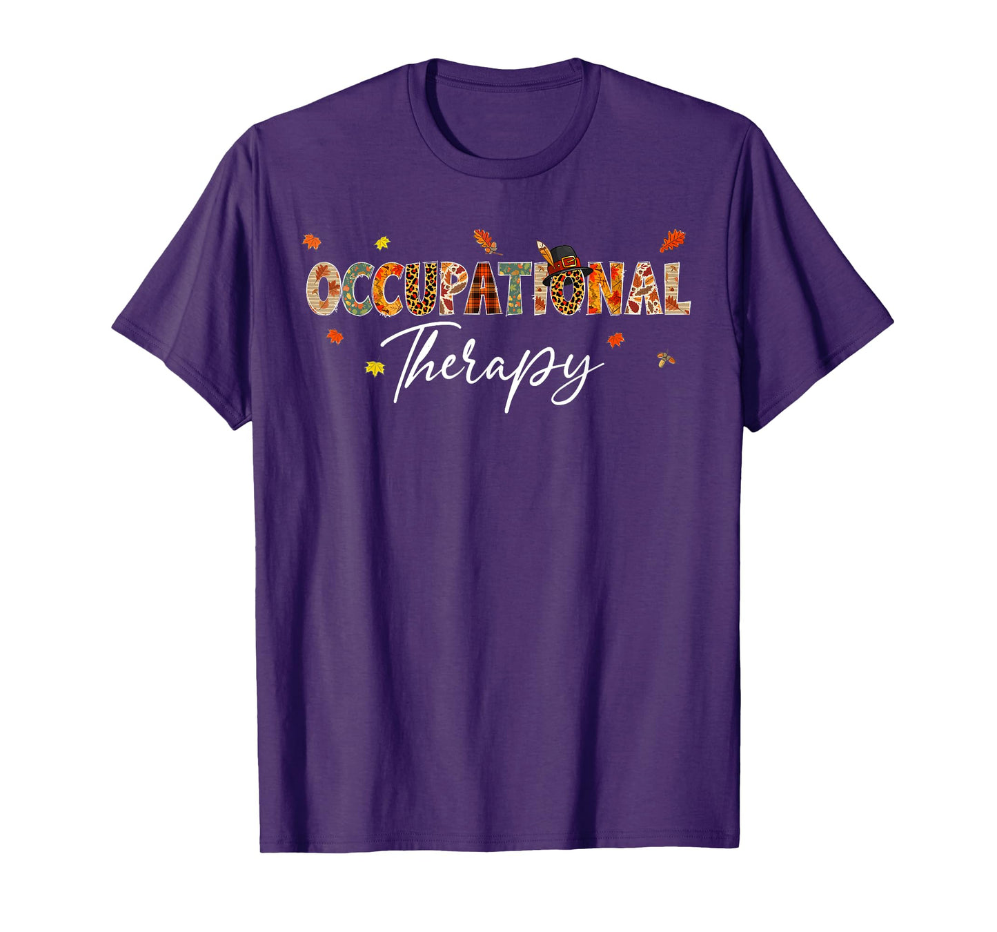 Funny Occupational Therapy Pumpkin Autumn Tree Fall Leaves T-Shirt
