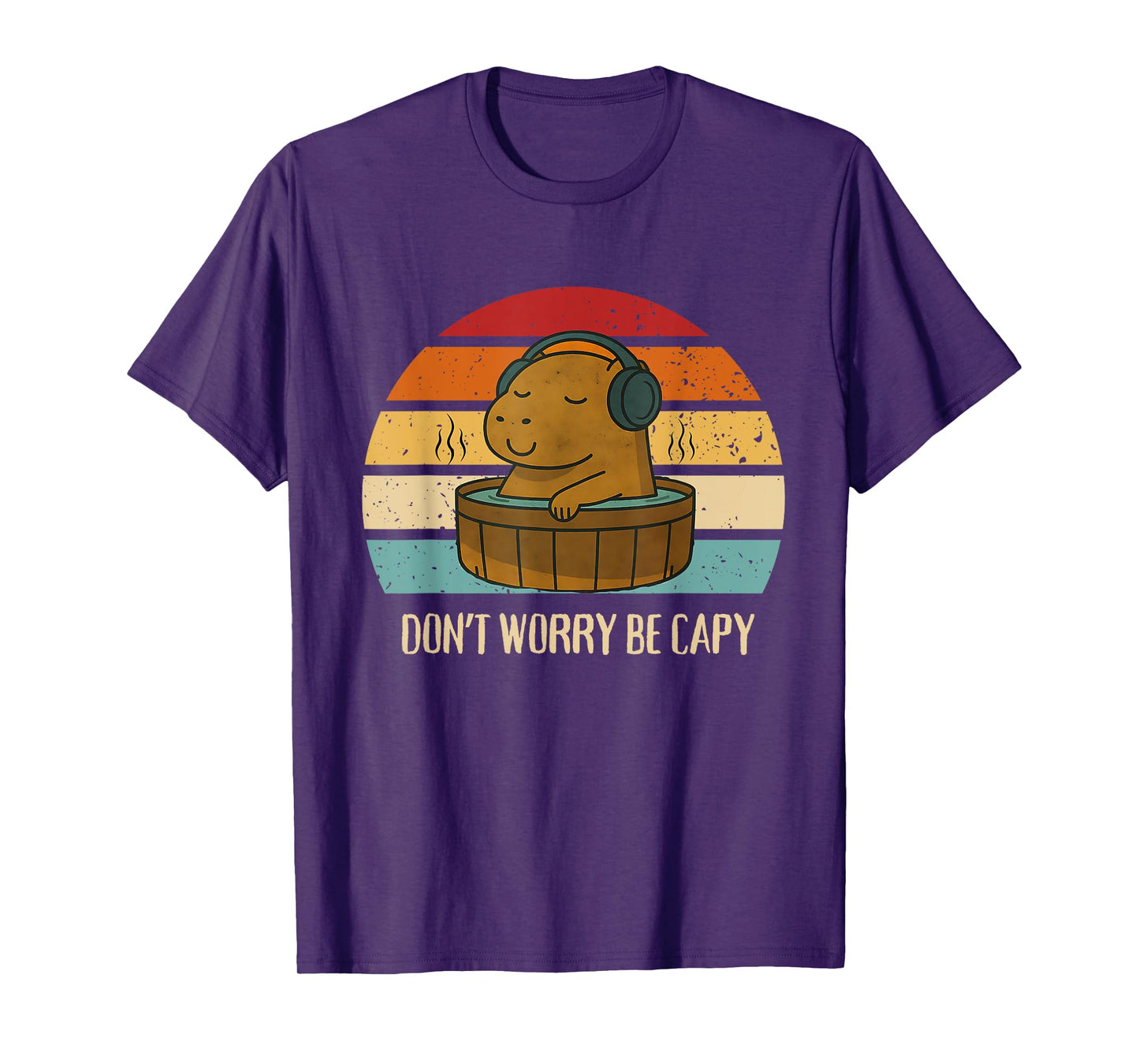 Retro Don't Worry Be Capy Vintage Capybara Kids Family T-Shirt