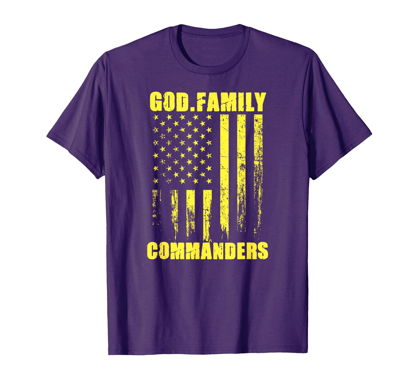 Washington County Commanders God. Family. Vintage USA Flag T-Shirt