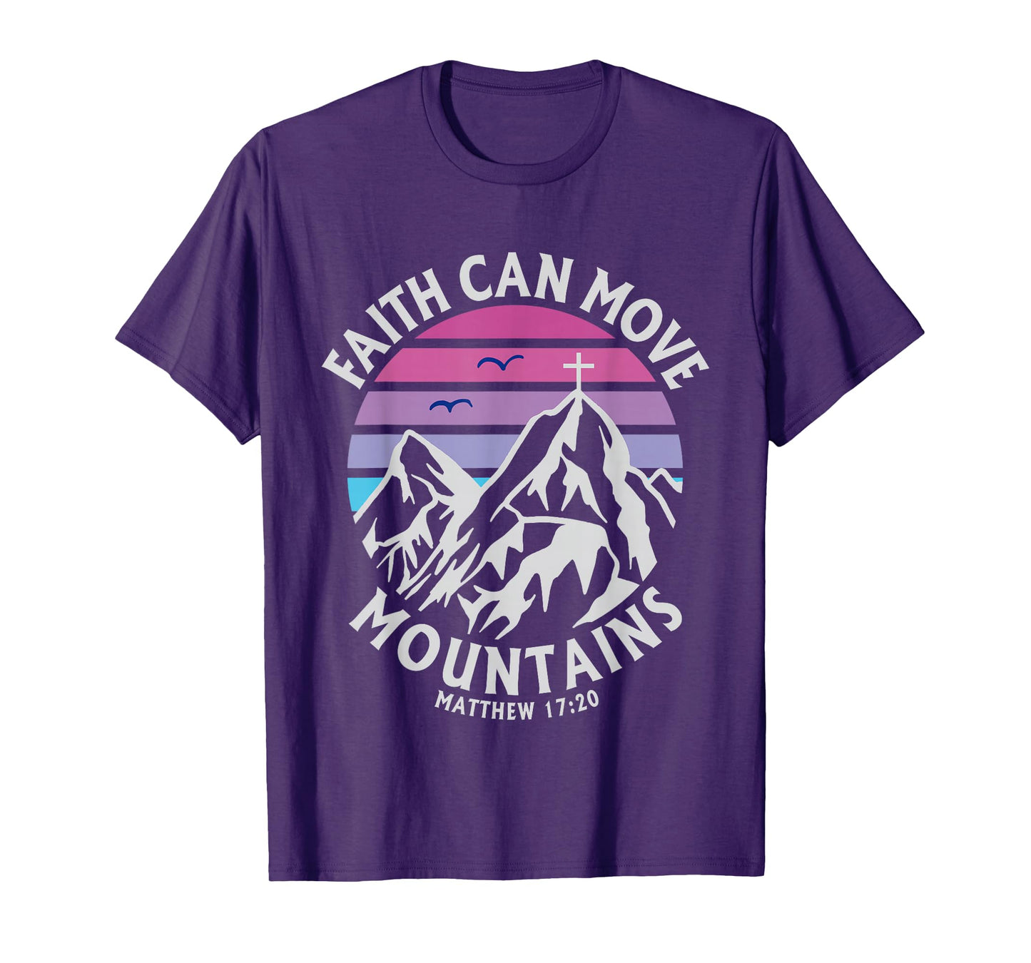 Faith Can Move Mountains Cross Christian Religious Graphic T-Shirt