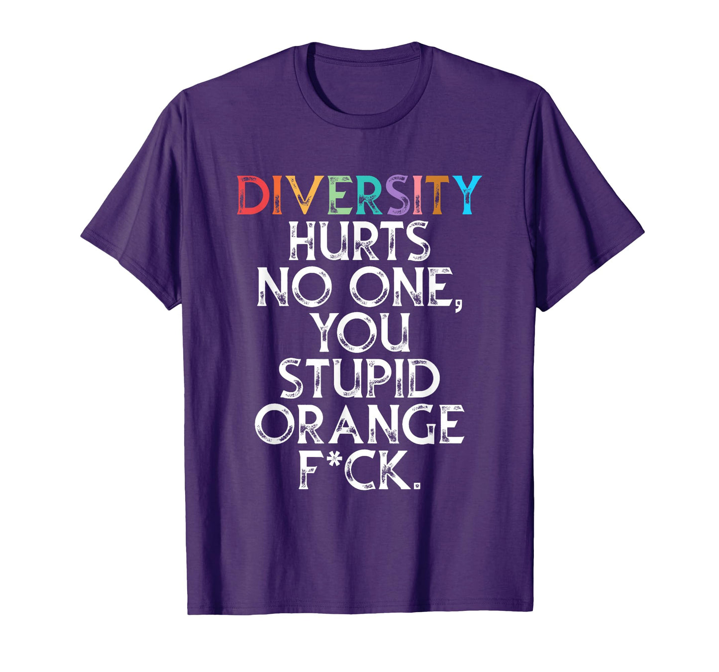 Diversity Hurts No One You Stupid Orange Fck Funny Slogan T-Shirt