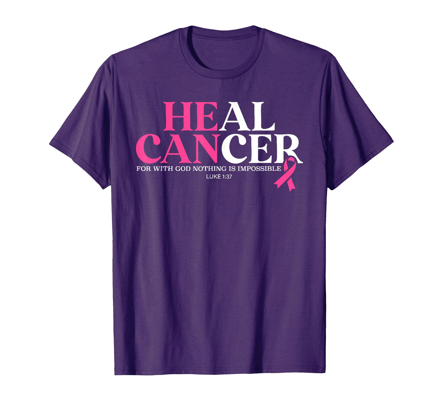 Heal Cancer Believe God Christian Breast Cancer Awareness T-Shirt