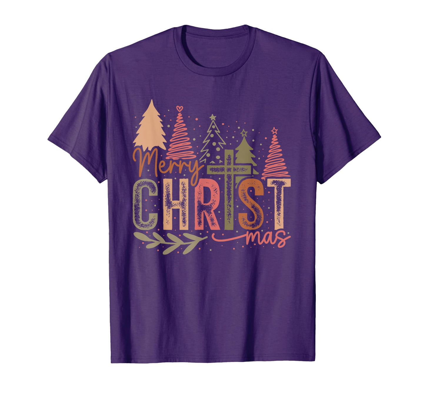 Merry Christ Mas Christmas Christian Faith Jesus Cross T-Shirt