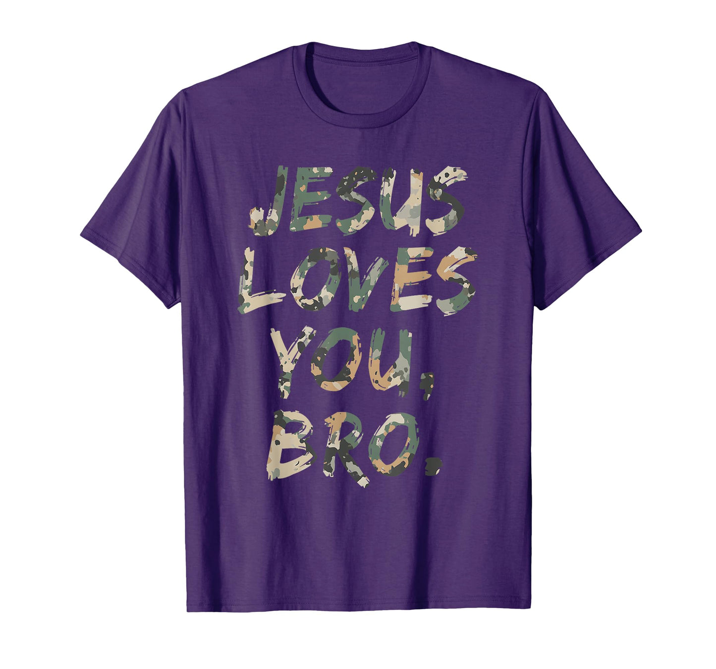 Vintage Camo Jesus Loves You Bro Christian Believer Faith T-Shirt