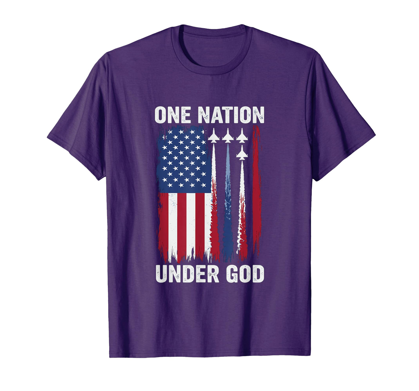 One Nation Under God American Flag Jet Patriot USA for Men T-Shirt