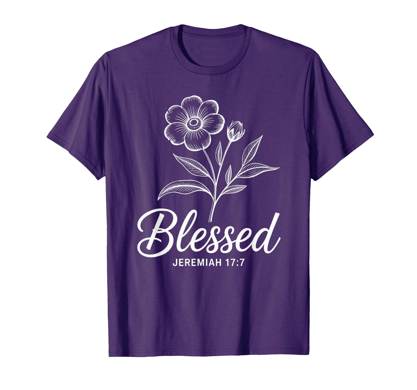Jeremiah 17 7 Christian Faith Floral Scripture T-Shirt