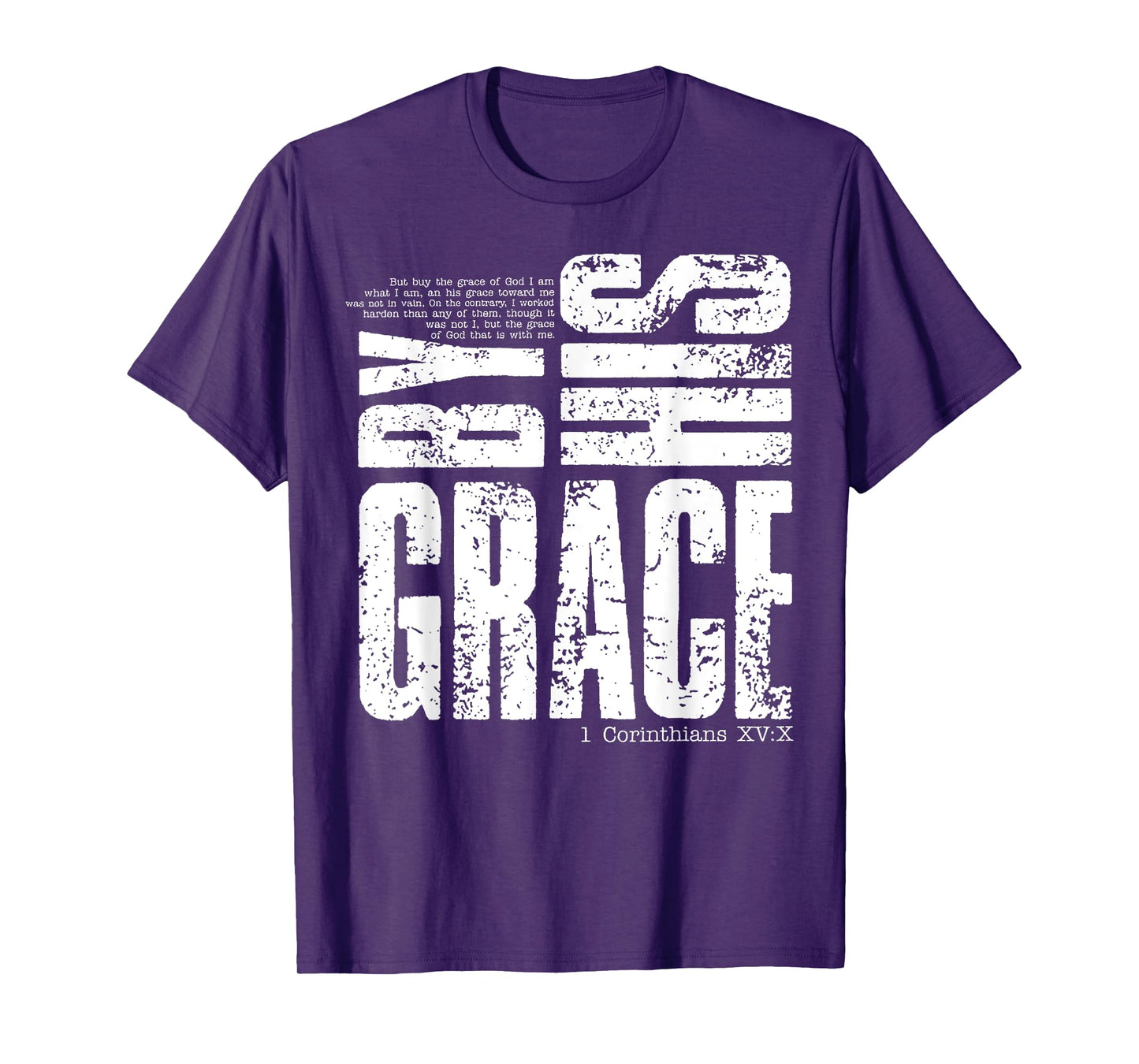 Saved By His Amazing Grace Hand Drawn Cross Christian T-Shirt