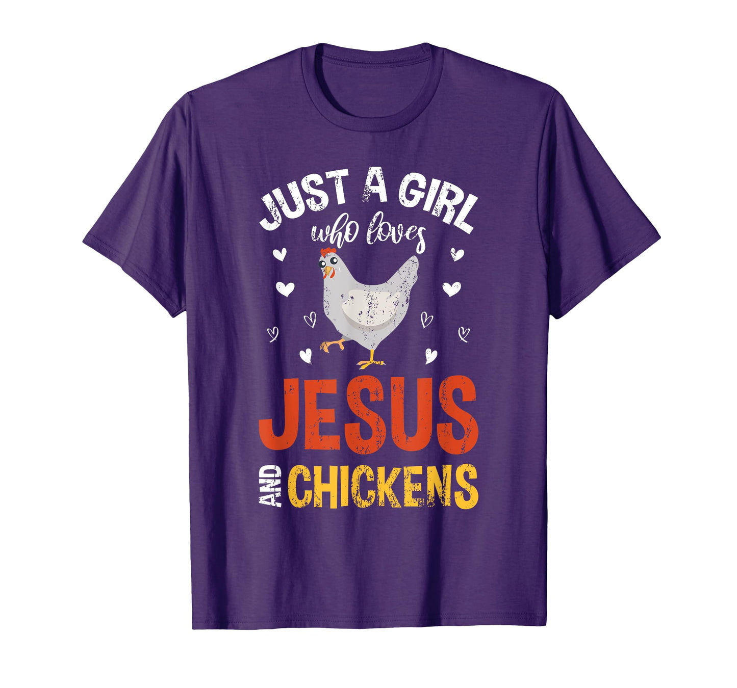 Funny Chicken Christian Farmer Women Girls Prayer Jesus T-Shirt