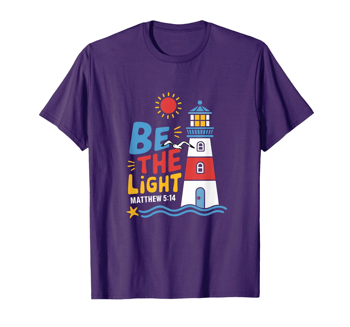 Casual Summer Lighthouse Bible verse Christian shirt T-Shirt