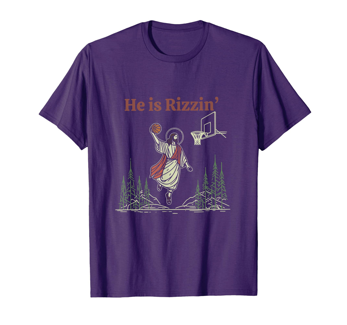 He is Rizzin Funny Easter Jesus Playing Basketball Christian T-Shirt