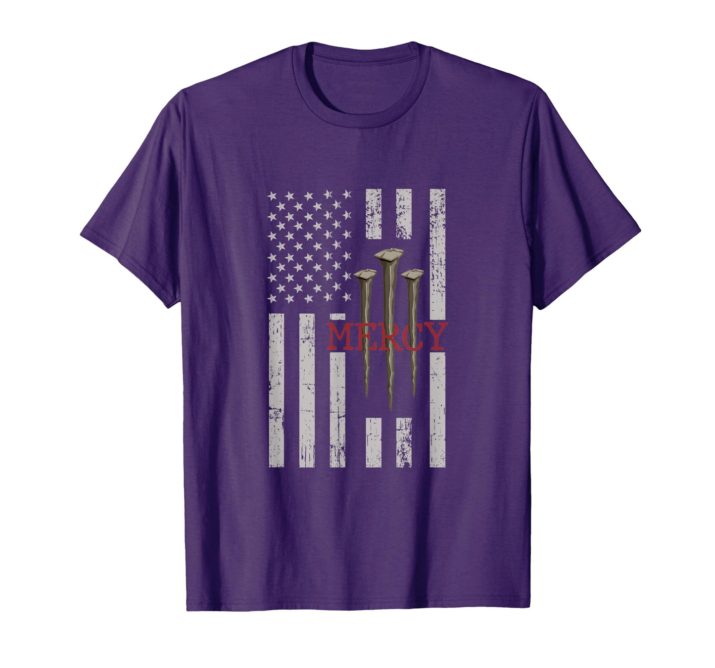 3 Nails Mercy Jesus American Flag Shirts Christian T-Shirt for Women Men