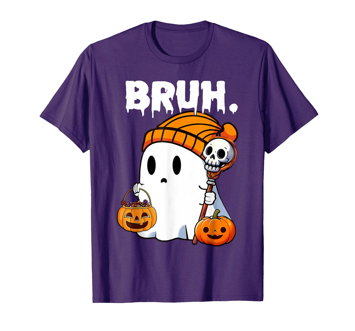 Halloween Bruh Funny Ghost Mens Women Kids Family Costume T-Shirt