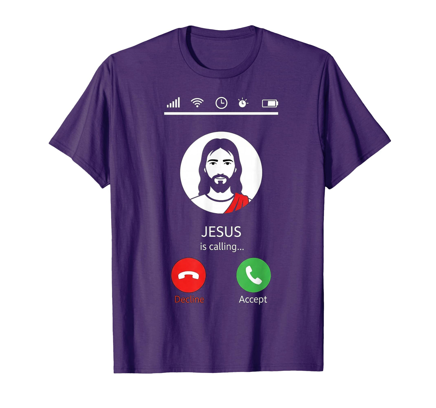 Funny Christian Humor Jesus Calling Accept or Decline Phone T-Shirt