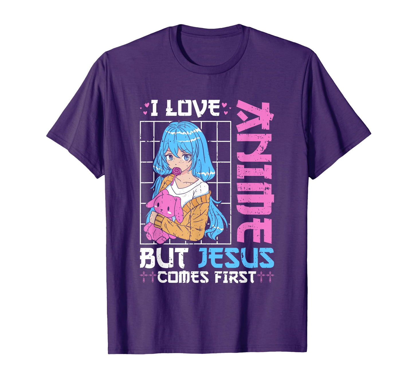 I love Anime but Jesus comes first Anime Lovers T-Shirt