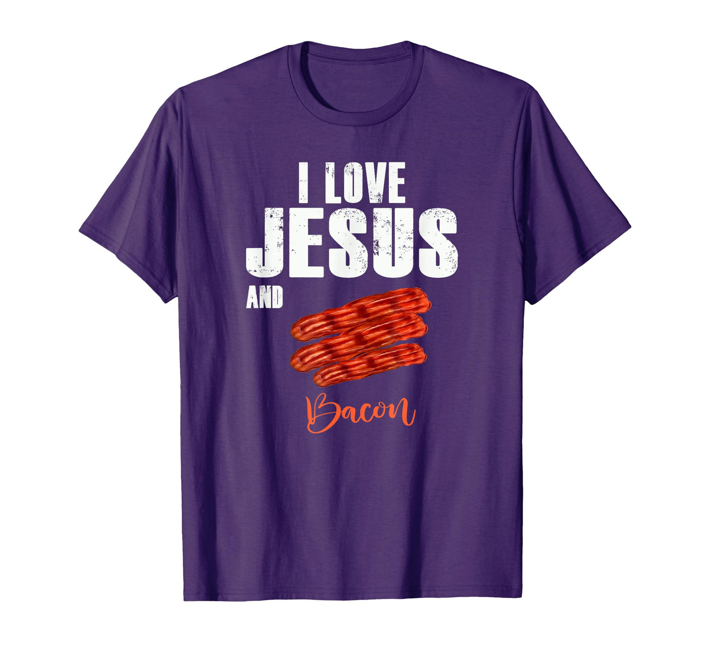 I Love Jesus and Bacon Funny Christian Religious t-shirt T-Shirt