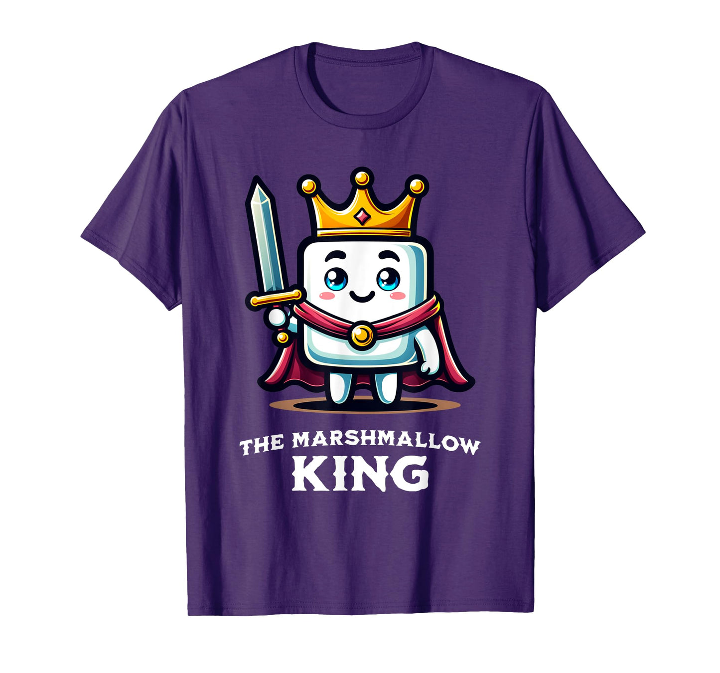 Marshmallow King Funny Marshmallow Lover Illustration T-Shirt