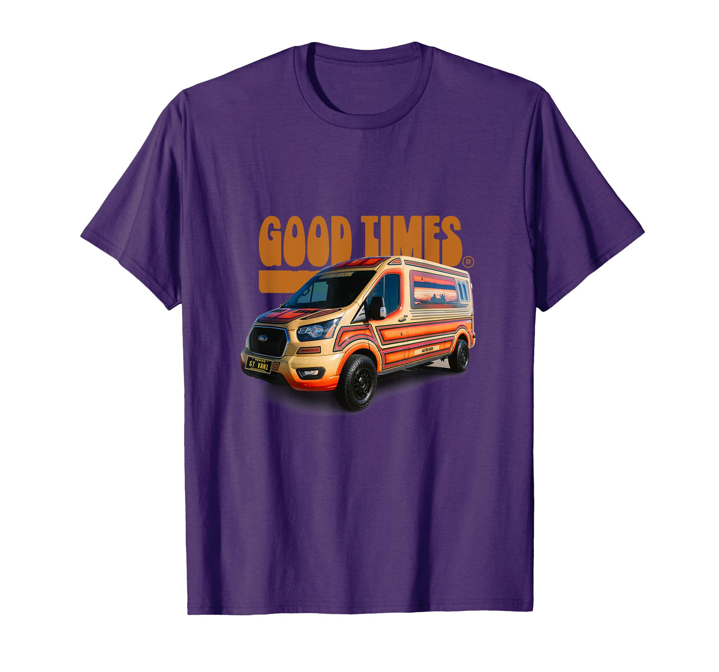 GOODTIMESVANS.com Unisex-Adults Kids T-Shirt Black Small Classic Fit Cotton 100% Short Sleeve Crew Neck Custom Design Retro-Modern Custom Van Lightweight Classic Fit Double Cuff Pull On 0 Pockets