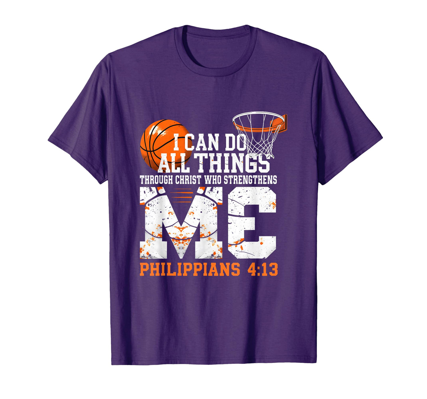 Basketball Philippians 4:13 I Can Do All Things Christian T-Shirt