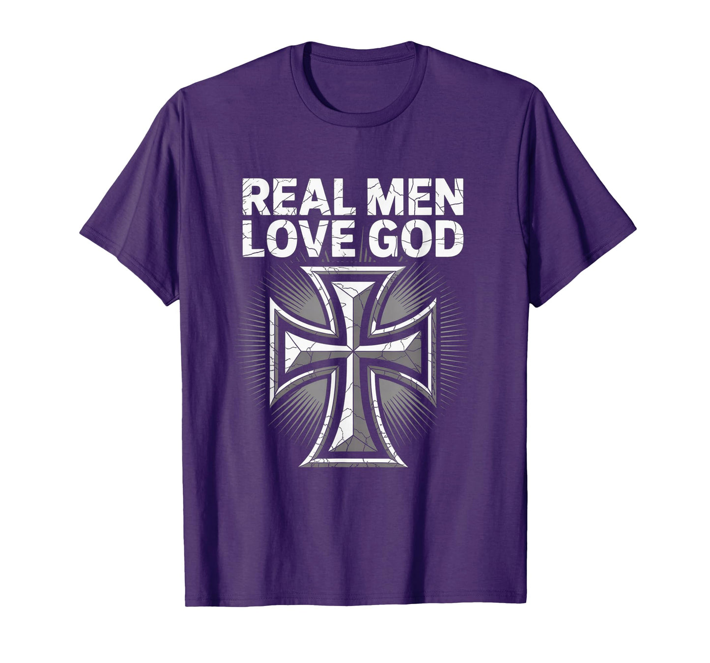 Christian Faith Real Men Love God Cross Matthew 22:37 T-Shirt