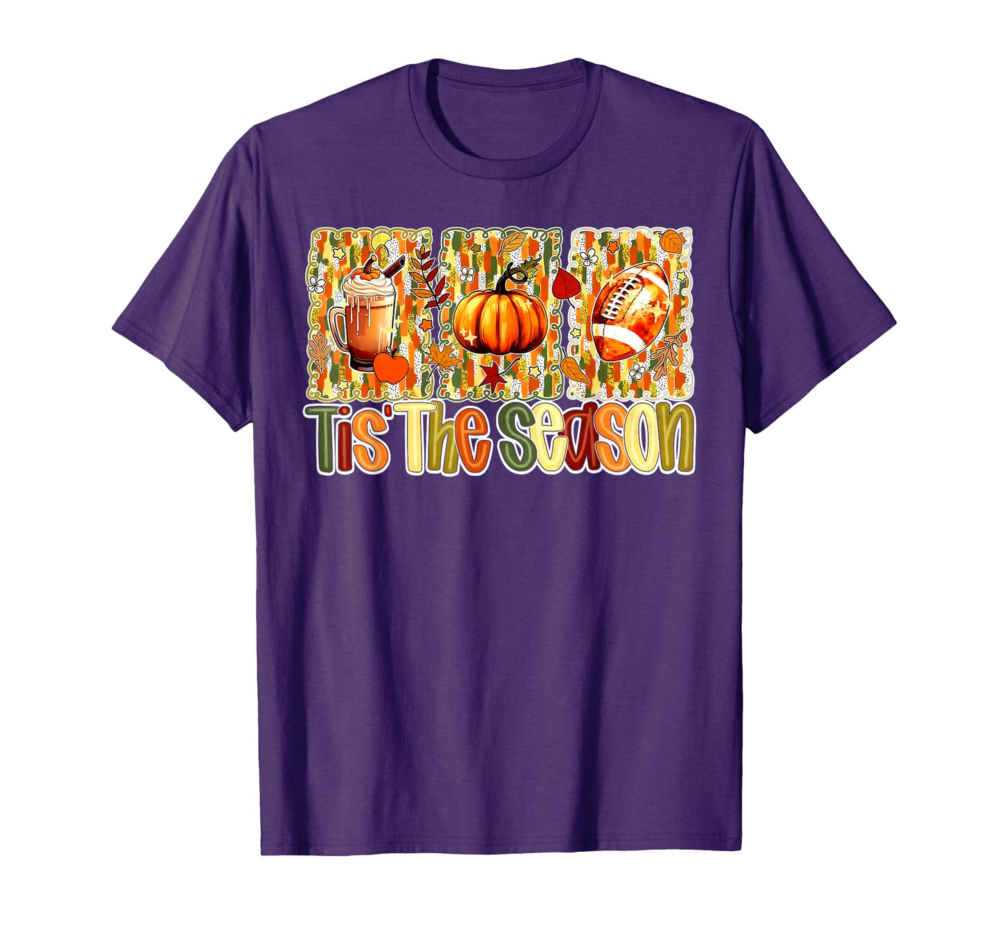 Pumpkin Spice Football Tis The Season Fall Thanksgiving Day T-Shirt