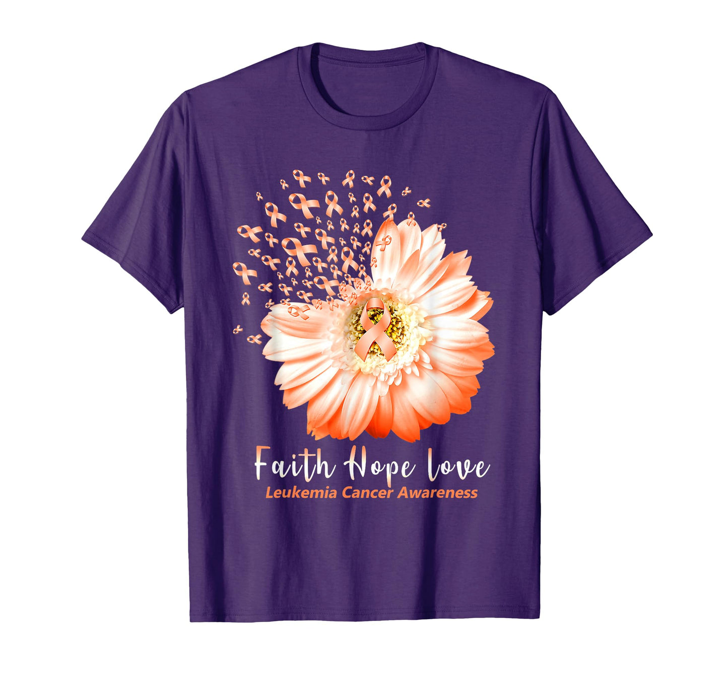 September Faith Hope Love Orange Ribbon Leukemia Awareness T-Shirt