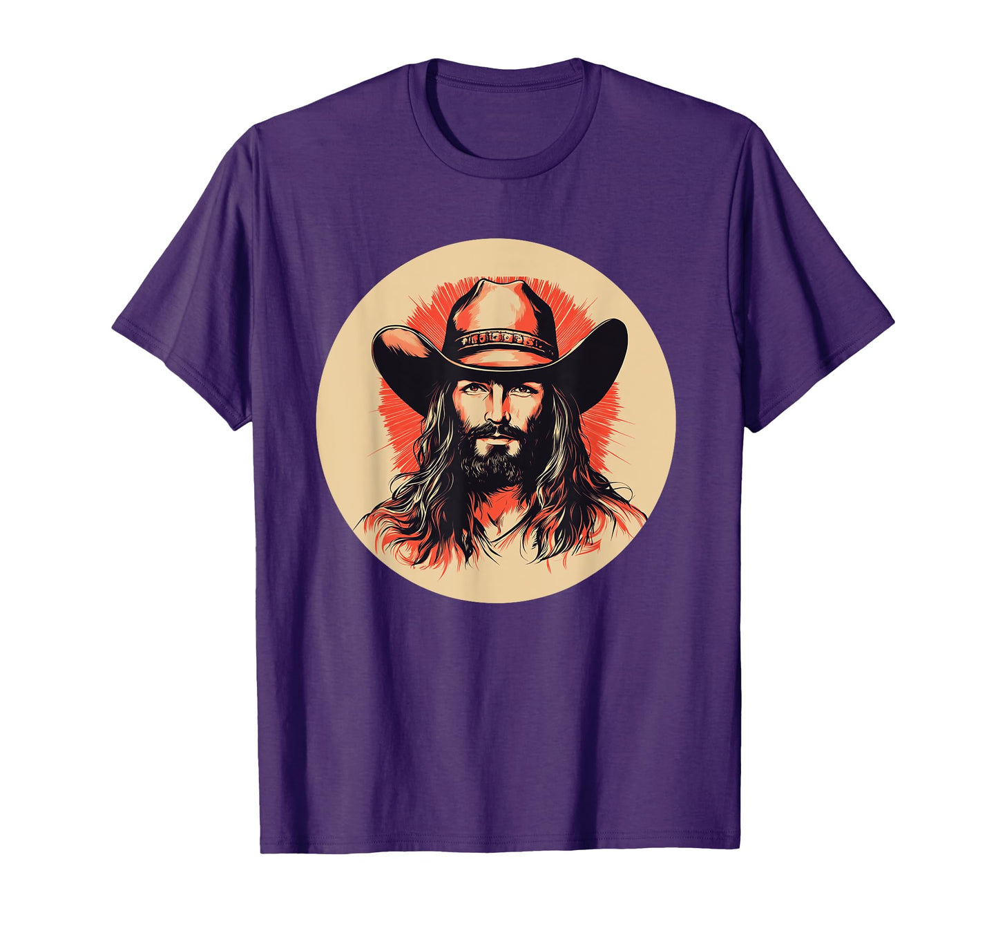 Nice Jesus Face with Cowboy Hat for Rodeo Fans T-Shirt