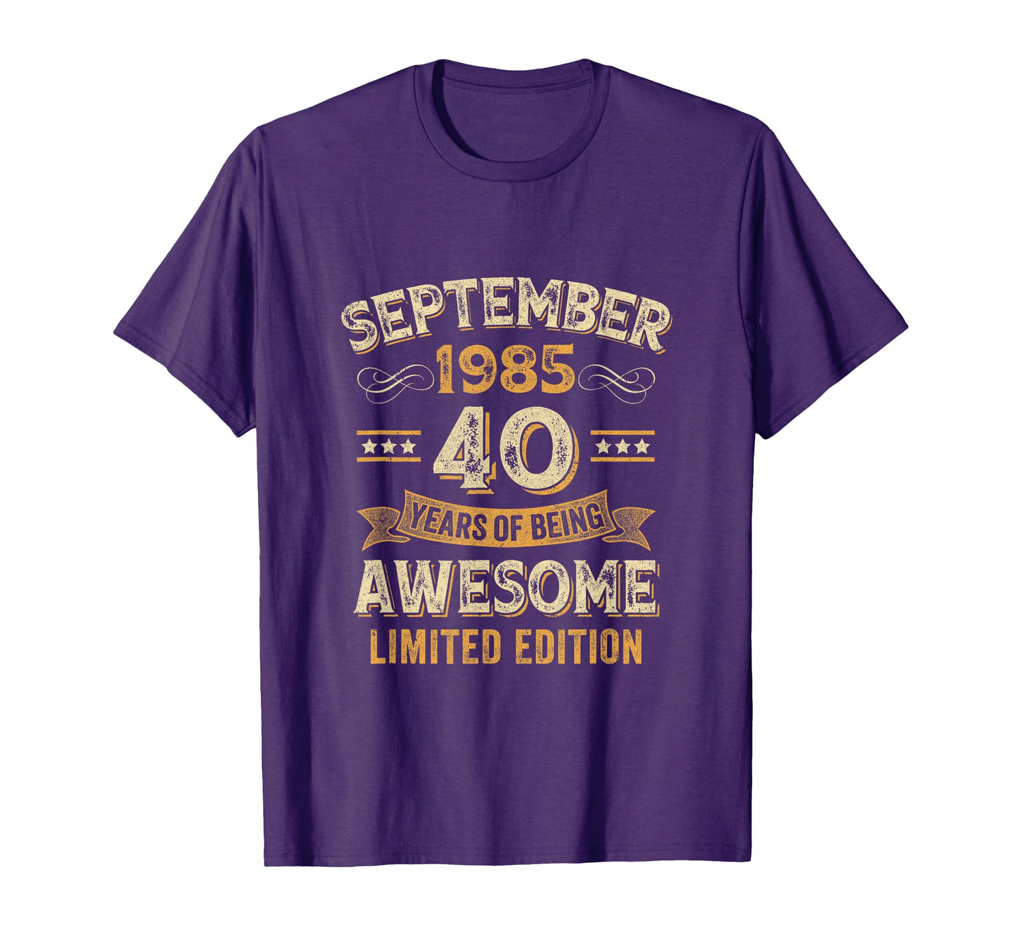 40 Years Awesome Vintage September 1985 40Th Birthday T-Shirt