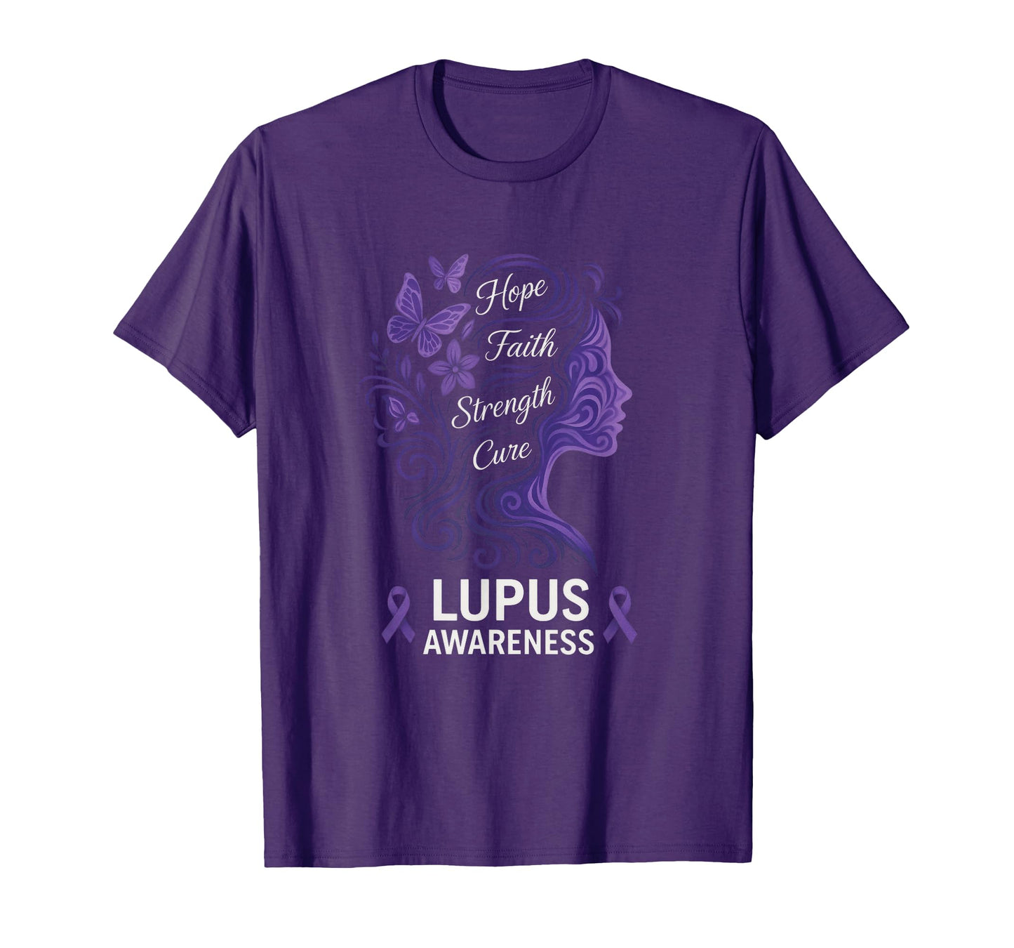 Hope Faith Strength Cure - Lupus Awareness T-Shirt