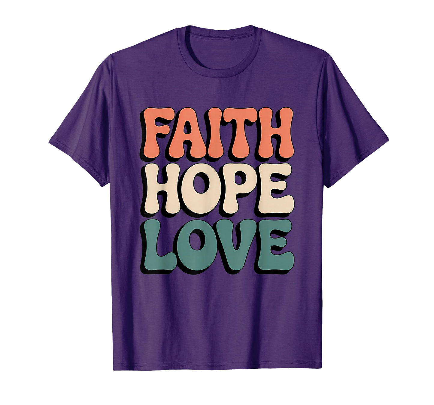 Faith Hope Love Retro Christian Bible Verse Style T-Shirt