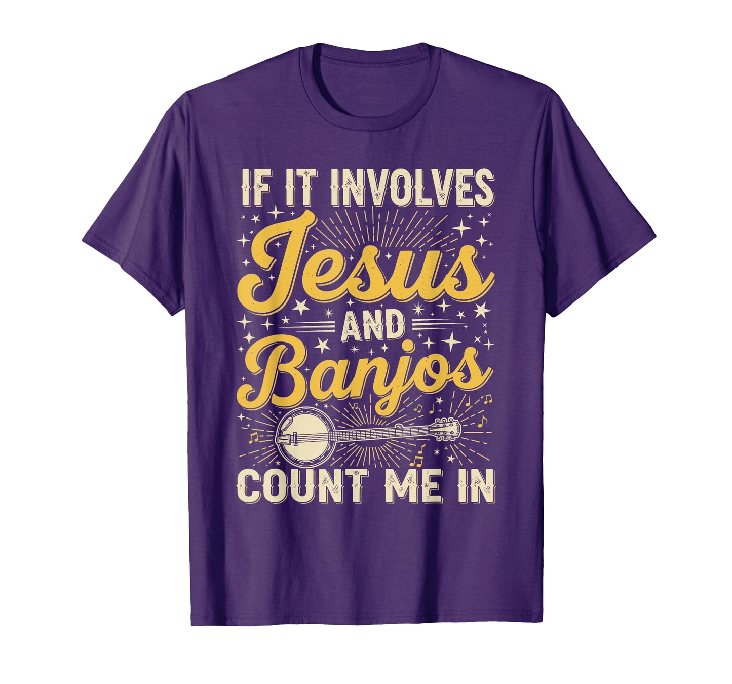 If It Involves Jesus and Banjos Christian Bluegrass Music T-Shirt