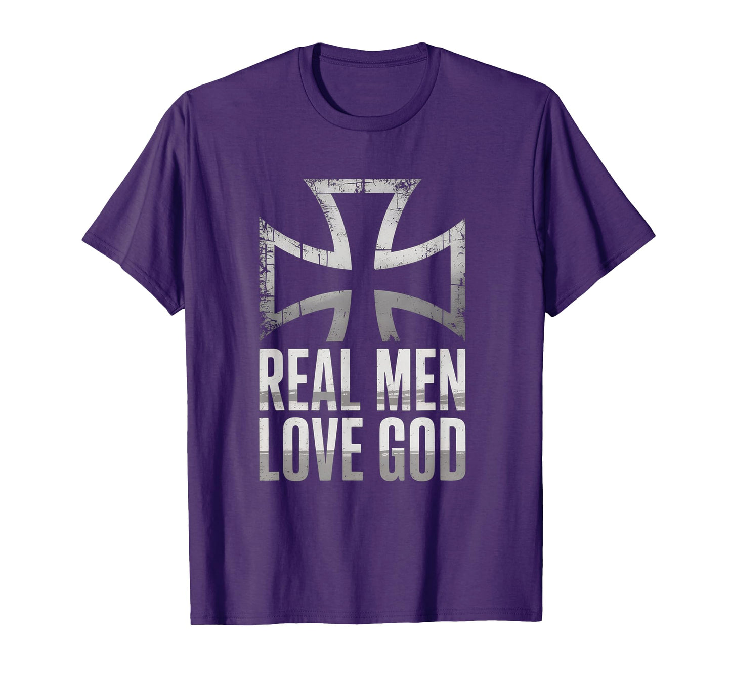 Real Men Love God Retro Christian Cross Matthew 22:37 T-Shirt
