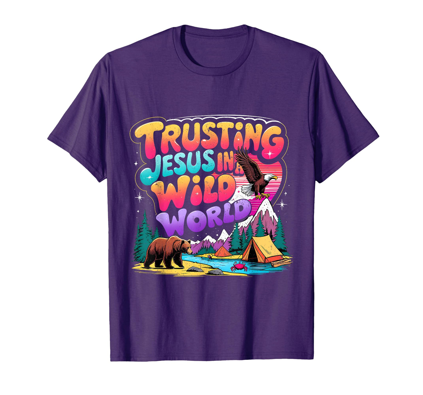 Trusting Jesus in a Wild World VBS 2025 Camping Theme T-Shirt