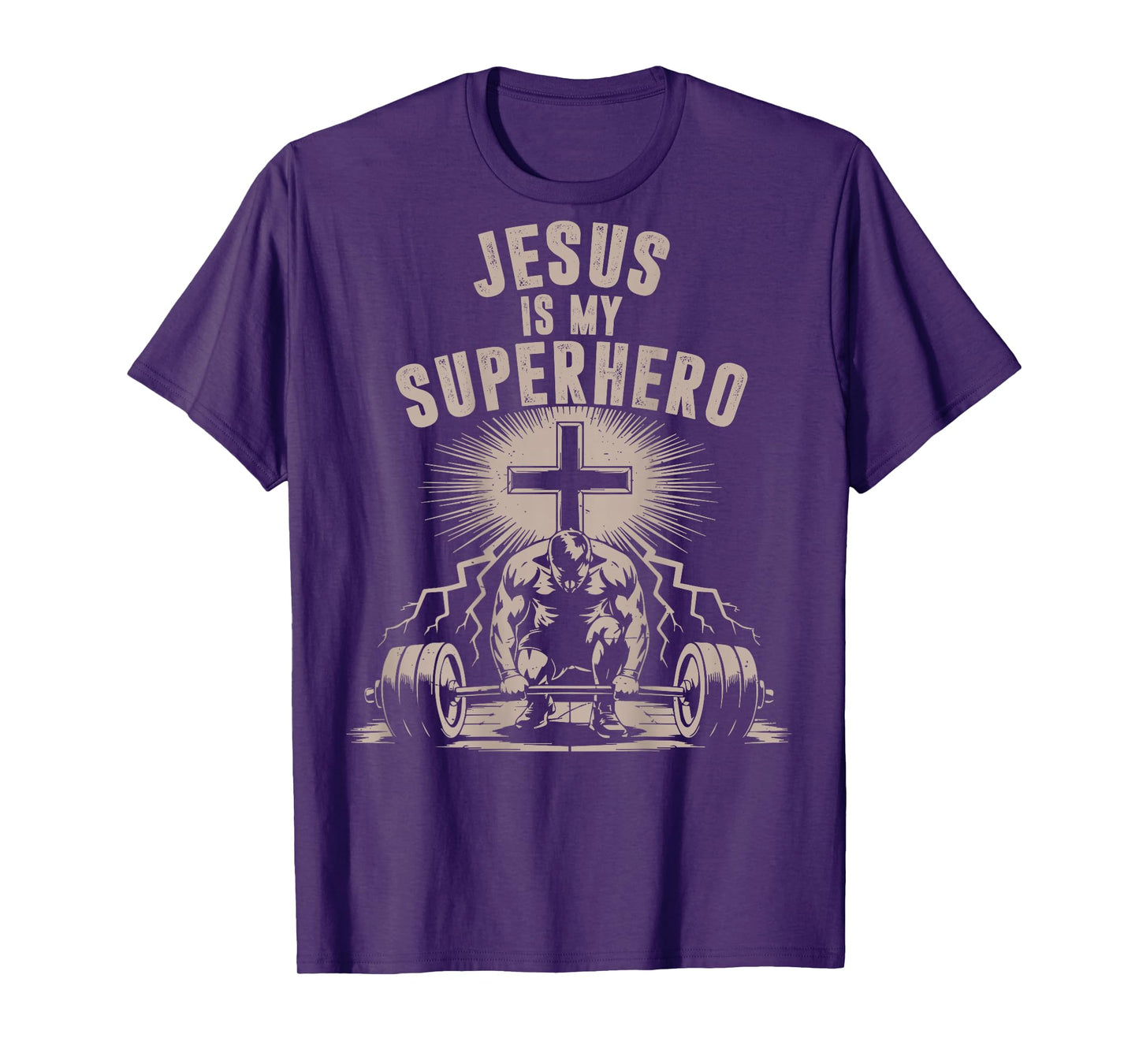 Jesus is My Superhero Funny Christian Workout Gym Men Women T-Shirt