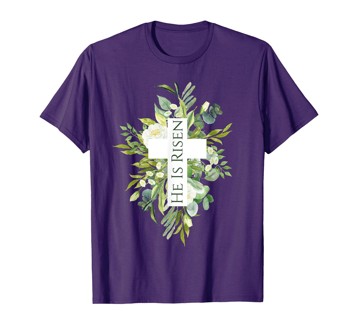 Happy Easter Shirt Floral He Is Risen Jesus Cross Spring T-Shirt