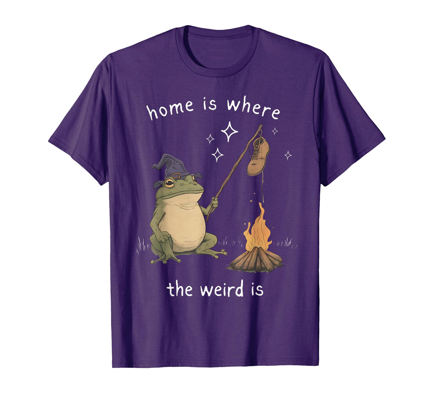 Whimsical Frog Wizard Where The Weird is Meme Frog T-Shirt