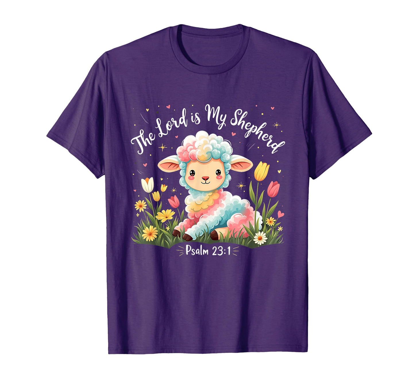 The Lord is My Shepherd Psalm 23:1 Cute Lamb Christian Faith T-Shirt