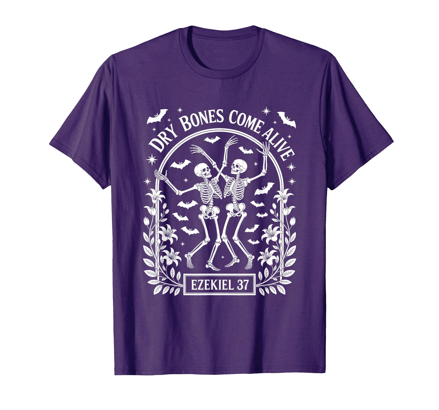 Dancing Skeleton Dry Bones Come Alive Christian Halloween T-Shirt