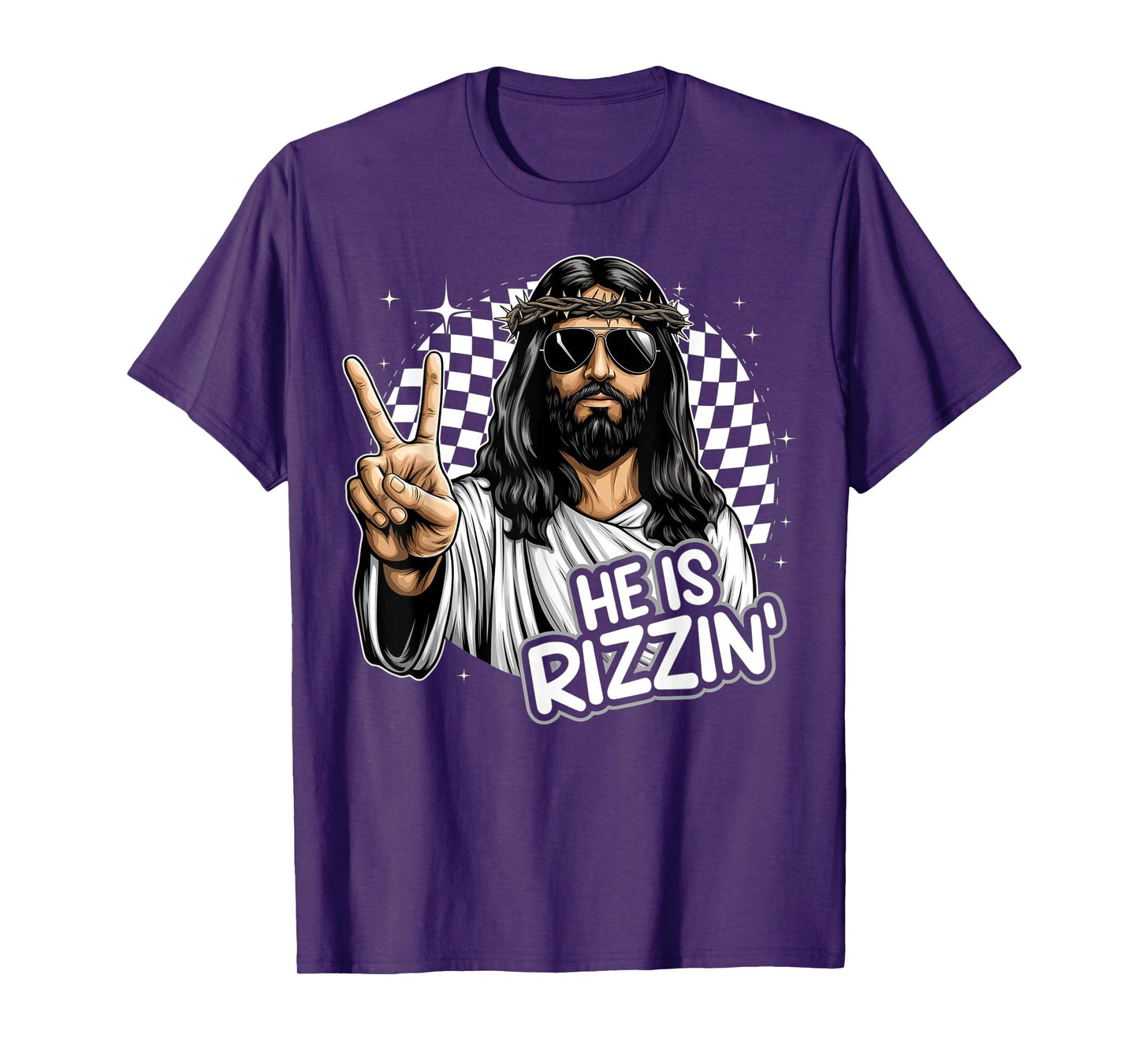 He Is Rizzin' Jesus Christian Funny Happy Easter Hunt Eggs T-Shirt