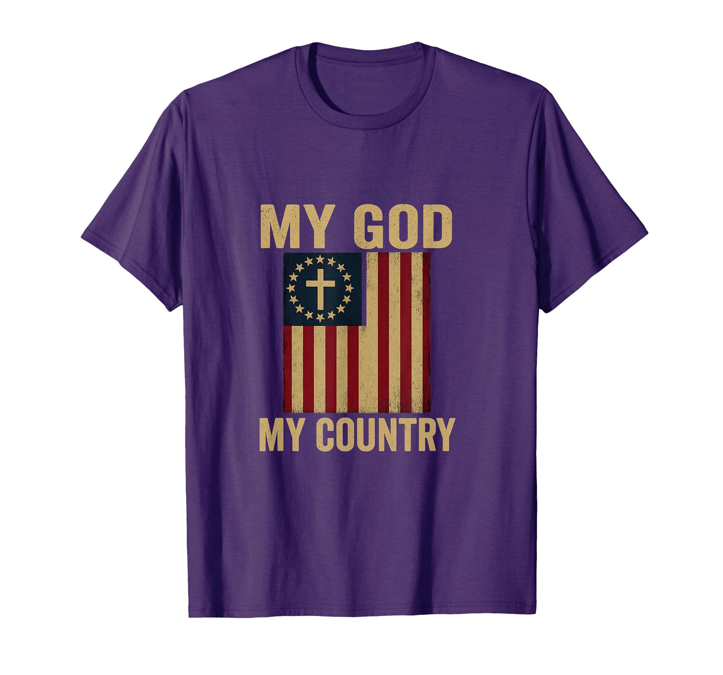 Patriotic Christian Faith USA Flag Design T-Shirt